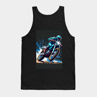 Dirt bike stunt - pixel art style Tank Top